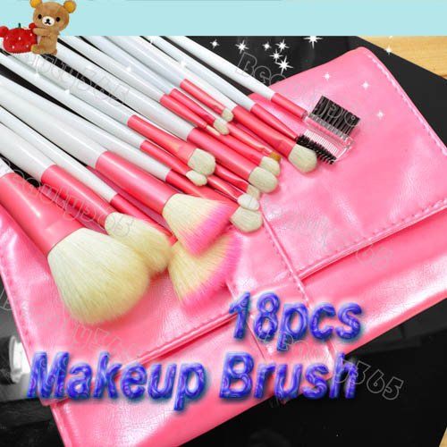 Kit de Pincéis 18pcs + Bolsa rosa 826